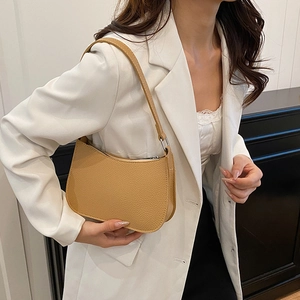 Women's Urban Simple Pebbled PU Leather Underarm Bag Vintage Hobo Baguette Bag For Daily Commuting Party Lady Shoulder Bag