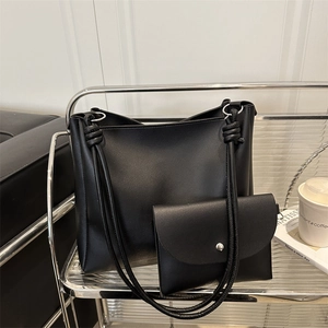 Women Large Capacity Retro PU Leather Tote Bag Shoulder Bag Fashionable Bag In Bag Design For Everyday Commute Shopping