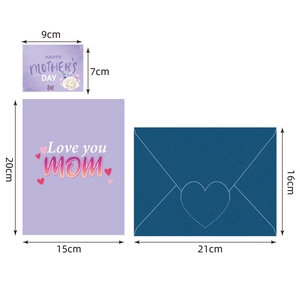 3D Mother's Day card set with floral designs and envelopes in multiple sizes