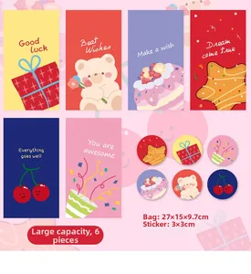 Detailoverzicht van 6 schattige cadeauzakjes met stickers en bijbehorende maatgegevens