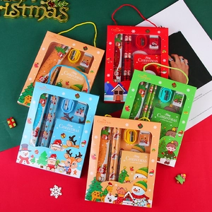 Christmas themed stationery gift set with pencils and notebook in a portable box