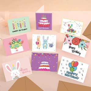 20-piece assorted Happy Birthday card set with cute cartoon designs and envelopes