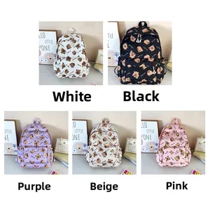 Detailed grid of large capacity backpacks with cute Capybara patterns in five colors
