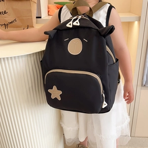 Mini zaino nero per bambini a forma di orso con orecchie 3D e dettaglio stella chic