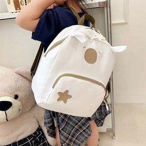 Mini zaino per bambini con orecchie da animale e toppa a stella in stile cartone