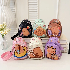 Mini borse a tracolla Capybara per bambini in sei colori con motivi a cartoni animati