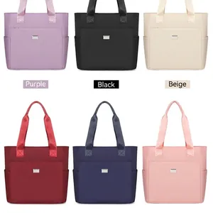 Fashion nylon tote bags available in six colors with multi-functional pockets and 2025 style