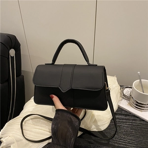 Women's Fashion PU Leather Small Square Shoulder Bag Vintage V-Stitched Crossbody Handbag For Daily Office Work Travel