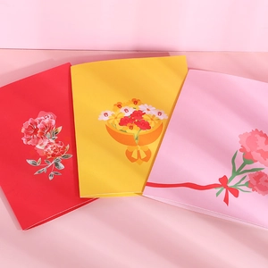 Set of three colorful 3D floral greeting cards with elegant peony and bouquet designs