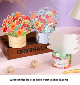 Cartes de bouquet 3D détaillées avec verso inscriptible pour des messages personnels
