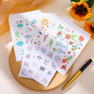 Cute animal gift paper bags with thank you stickers and envelopes for creative packaging