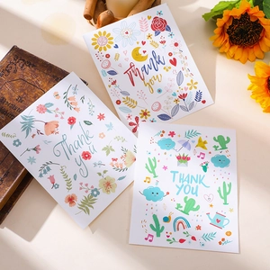 Three creative animal-themed Thank You gift cards with floral and cactus illustrations