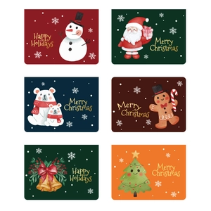 Lot de 6 cartes de Noël avec motifs bonhomme de neige et Père Noël avec enveloppes