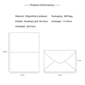 Technical sketch showing dimensions of 10x15cm Christmas cards and matching envelopes