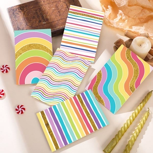 Biglietti d'Auguri Arcobaleno Con Buste per Messaggio di Compleanno Regalo di Festival Cancelleria Carina Collezione di Carte Kraft