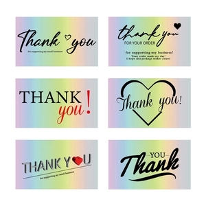 Regenbogen Laser Dankeskarten Set mit sechs Designs für Kleinunternehmen Pakete