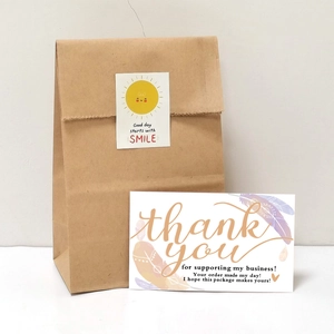 Thank You Cards For Small Business Packaging Flower Bouquet Decoration Paper Mini Gift Message Cards Stationery Greeting Notes