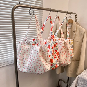 Floral canvas tote bag collection with large capacity and stylish prints for summer