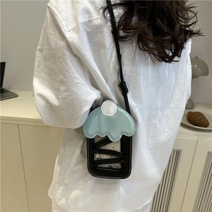 Minimalist cherry cake crossbody phone bag with mint green top and hollow design