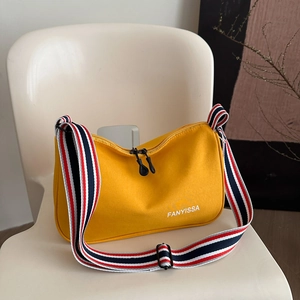 Borsa Tote in Tela da Donna a Grande Capacità Borsa a Tracolla Minimalista Alla Moda Con Tracolla Larga a Righe a Contrasto Stampa Lettere Borsa Casual da Lavoro