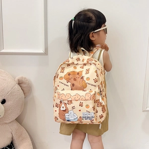 Sac à dos mignon pour enfants avec motif Capybara et bretelles réglables