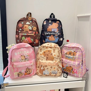 Sacs à dos légers de dessin animé Capybara pour écoliers en diverses couleurs mignonnes