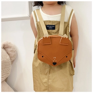 Détail du joli sac bandoulière renard orange pour enfants avec sangle réglable