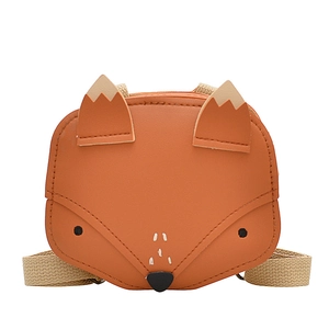 Mini sac à bandoulière renard pour enfants en similicuir orange avec sangle réglable