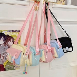 Sac bandoulière en toile colorée de style japonais en plusieurs couleurs pastel pour voyage