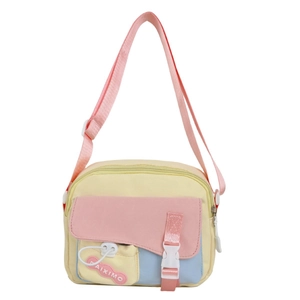 Sac à bandoulière mignon aux couleurs bonbon en patchwork tricolore macaron stylé