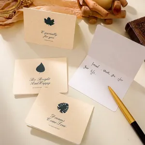 Juego de tarjetas de felicitación botánicas vintage con sobres y elegantes motivos verdes