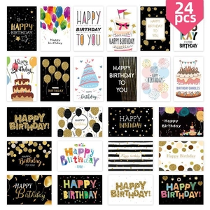Assortiment de Cartes de Voeux Happy Birthday Avec Enveloppes Et Autocollants Designs Mixtes Articles de Fête Anniversaire Enfants Adultes