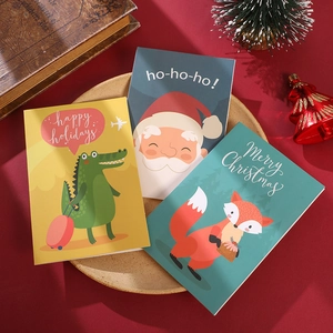 Lot de 6 cartes de Noël avec enveloppes, motifs d'animaux festifs et vœux de fêtes