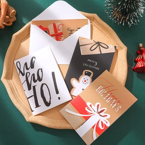 Creative Christmas cards set with envelopes featuring snowman and holiday greetings