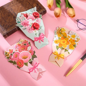 Creative 3D pop-up flower bouquet greeting cards for Mother's Day and Teacher's Day