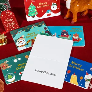 Lot de 6 cartes de Noël mignonnes avec illustrations d'animaux et enveloppes