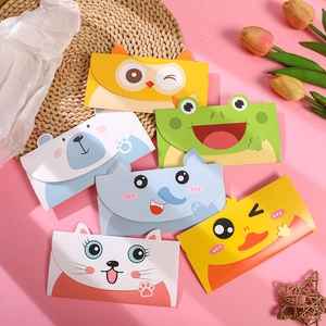 Lot de 6 mignonnes cartes enveloppes animaux de dessin animé chat canard éléphant hibou