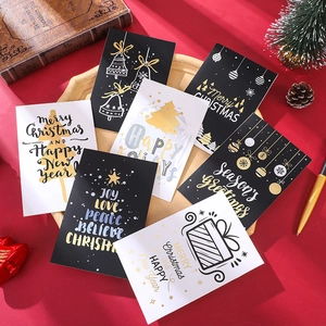 Christmas Greeting Cards With Envelopes Gold Foil Stamping Merry Christmas Cardstock Stationery For Holiday Blessings