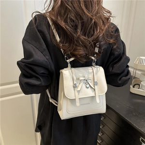 Mini Sac À Dos Pour Femmes En Cuir PU Noeud Papillon Pendentif Coeur Sac À Bandoulière Main Mode Style Doux