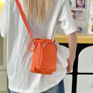 Fashion Nylon Drawstring Mini Crossbody Phone Bag Minimalist Casual Shoulder Pouch For Women Daily Outdoor Commute Bag
