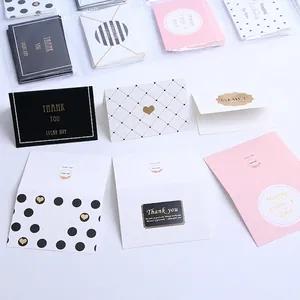 Mini folding greeting cards set with gold foil lettering for holiday and gifts