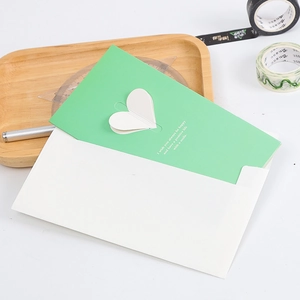 Carte de Voeux 3D Pop Up Avec Enveloppe Créative Cœur Ailes d'Ange Sculpture sur Papier Message de Bénédiction Pour la Saint-Valentin Anniversaire Minimaliste Papier