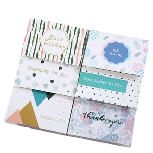 Set of six modern mini gift cards with envelopes featuring gold foil accents and patterns