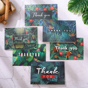 Tropical Plant Thank You Cards With Envelopes Monstera Leaf Floral Design For Wedding Business Birthday Party Office Stationery