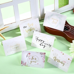 Set di mini biglietti d'auguri pastello con lamina d'oro per festa del papà e compleanni