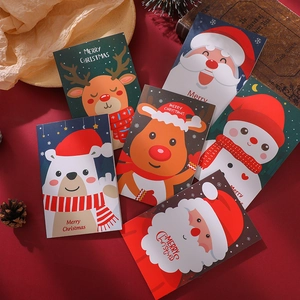 Christmas Greeting Cards Reindeer Santa Claus Snowman Polar Bear Pattern Cards And Envelopes Holiday Invitation Paper Cards