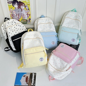 Large capacity school backpack with star print for students in five vibrant colors