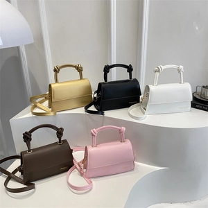 Minimalist square crossbody bags for women with knot handle design in five colors