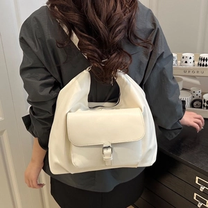 Borsa a Spalla da Donna in Pelle PU Moda Borsa Tote Grande Capacità Con Tasca a Patta Fibbia in Metallo Casual