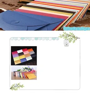 Macro detail of S-310 heart-shaped pearlescent paper envelopes with 15 color options